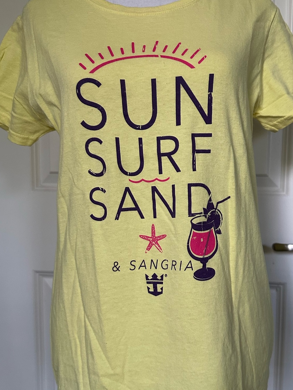 Caribbean Yellow Graphic 'Sun Surf Sand & Sangria' Tee